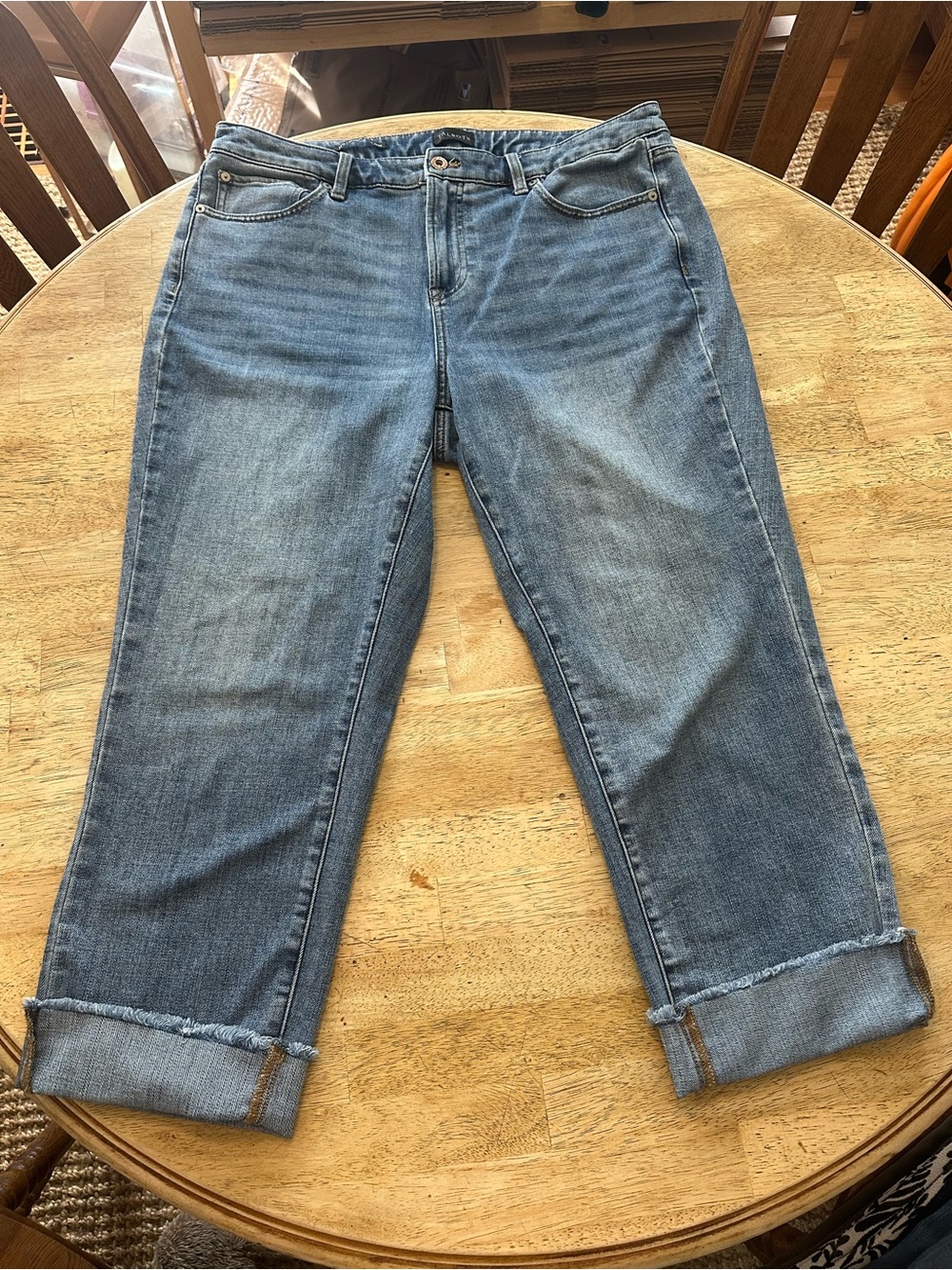 Talbots Blue Cropped Cuffed Jeans